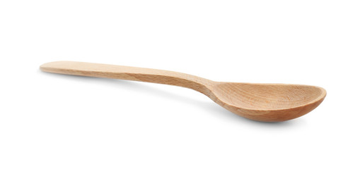 Wooden spoon isolated on white. Cooking utensil