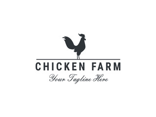 Fototapeta na wymiar Chicken Rooster Poultry Farm Vintage Badge logo design inspiration
