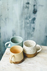 Set of ceramic mugs