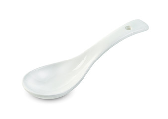 ceramic spoon isolated on white background ,include clipping path