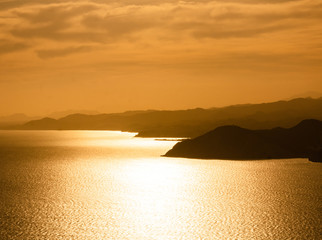 sunset on the mediterranean coast
