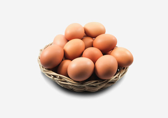 Eggs: Brown Egg Isolated on White Background