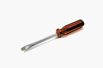 this is orange screwdriver isolated on white background