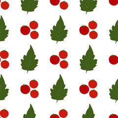 Cherry Tomato. Colored Seamless Vector Patterns 