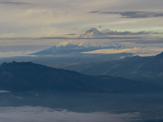 Cotopaxi volcano in the sunrise