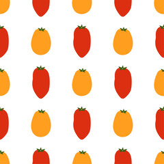 Tomato. Colored Seamless Vector Patterns