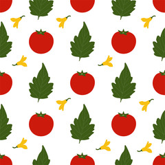 Tomato. Colored Seamless Vector Patterns