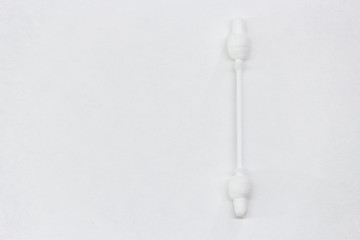 Cotton swab used for cleaning ear White background copy space