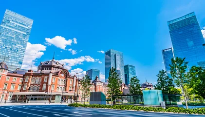 Fotobehang 日本 東京 東京駅周辺の高層ビル群 ~ Tokyo Station, Japan ~ © 拓也 神崎