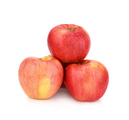 Red honey apple on white background