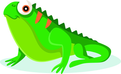 Cute Iguana Vector Cartoon Illustration