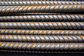 Deformed steel bars for reinforce concrete, metal