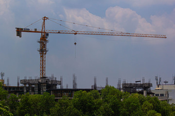  tower crane in construction site industry.