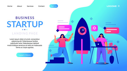 business startup landing page template