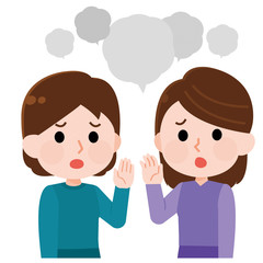 噂話をする女性たち　イラスト