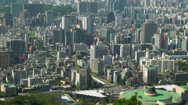 Seoul city downtown Seocho district from top