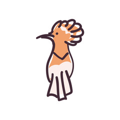 Bird cartoon flat style icon vector design