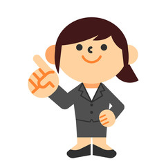 ビジネス　スーツ　全身　女性　指差し　チェック