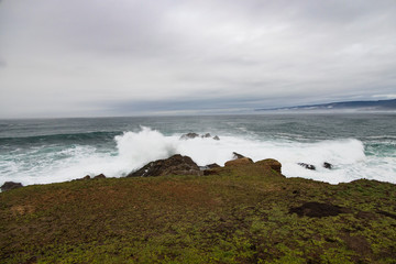 Waves on California coastline