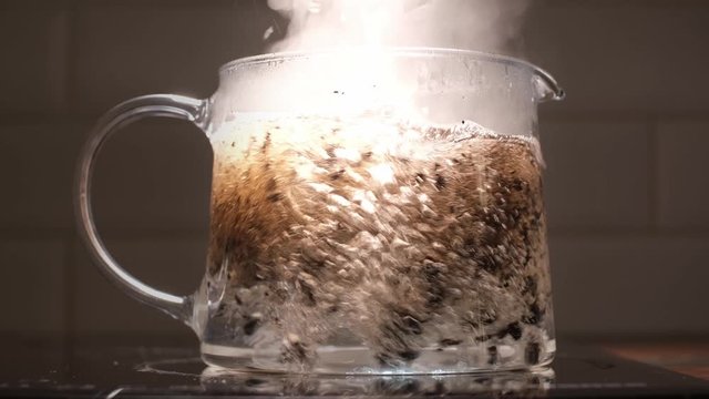 Chinese tea is brewed in a glass teapot