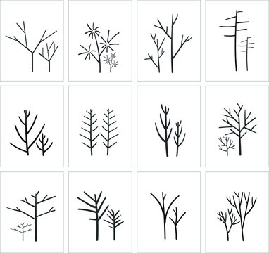 set of plants,dry plants