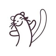 ferret kit cartoon line style icon vector design
