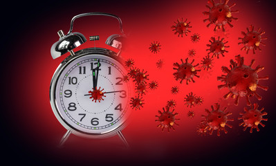 coronavirus covid-19 end finish next day  clock time background