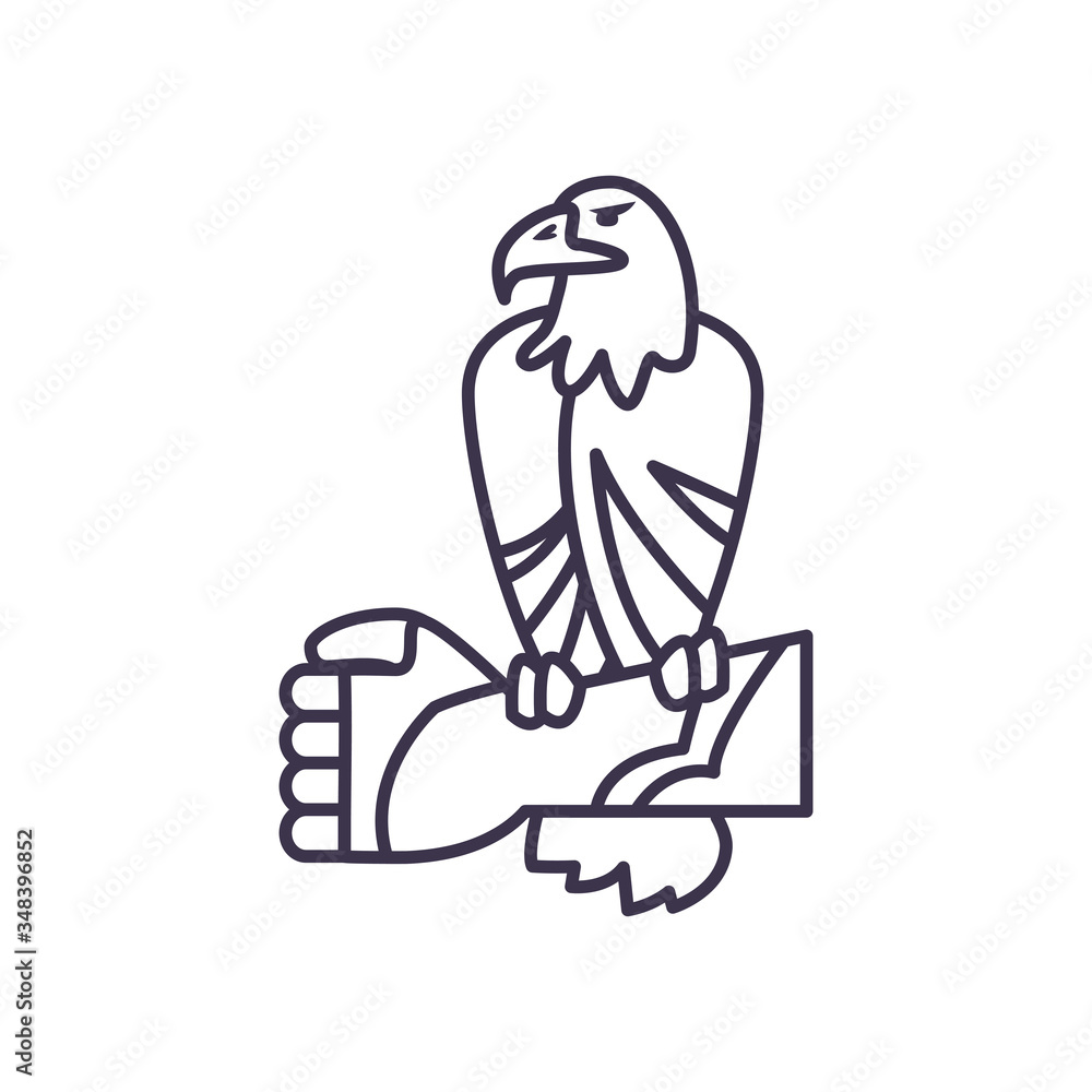 Poster isolated eagle bird line style icon vector design