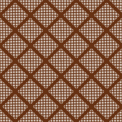 Hand drawn abstract seamless pattern with rhombs, lattice, doodle. Vector illustration. EPS 10