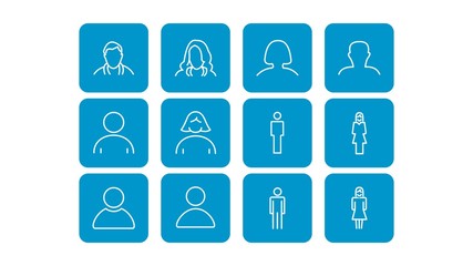 set of user line icons.Modern outline style icons collection.vector design