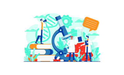Laboratory research medical vector illustration concept template background isolated can be use for presentation web banner UI UX landing page
