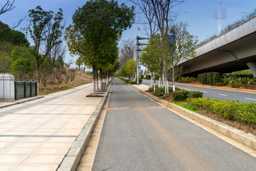 walkway in the modern city