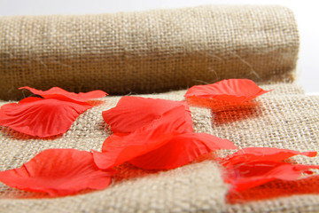 Group of red petals for abstract background / wallpaper