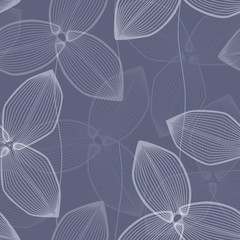 Vector seamless silver tone abstract floral texture