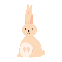 Cute Cartoon rabbit, Vector illustration rabbit on a white background. Drawing for children