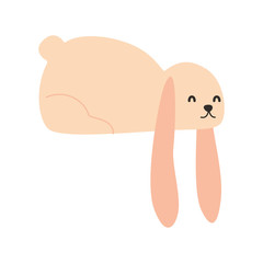 Cute Cartoon rabbit, Vector illustration rabbit on a white background. Drawing for children
