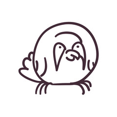 Bird cartoon line style icon vector design