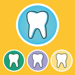 Vector logo design illustration perfect suitable for dental clinic healthcare, dentist practice, tooth treatment, healthy tooth and mouth, and more - Vector