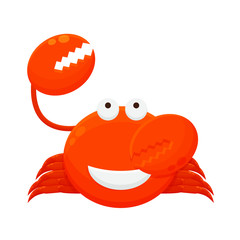 Crabs Cartoon Character. Cute Animal Mascot Icon Flat Design
