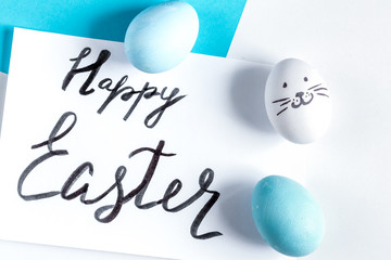 Easter concept on white background top view mockup