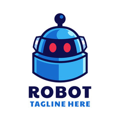 cartoon Robot head logo design