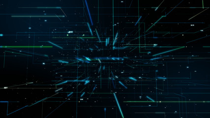 テクノロジー　科学と近未来　サイバー