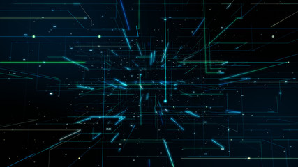 テクノロジー　科学と近未来　サイバー