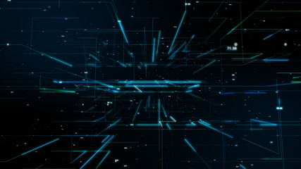 テクノロジー　科学と近未来　サイバー