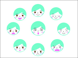 Iconic illustration of satisfaction level. Range to assess the emotions of your content.
