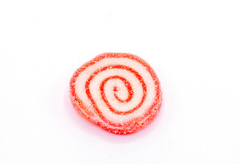 Colorful jelly candies isolate on white background.Top view  juicy gummy candies background.