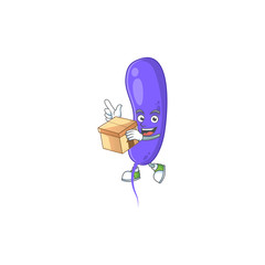 cartoon design style of cholerae having gift box