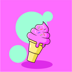 ice cream strawberry with sprinkles