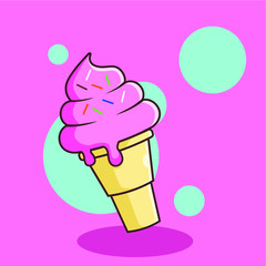 ice cream strawberry with sprinkles