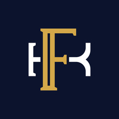 Initial Letter FK KF Monogram Logo Design